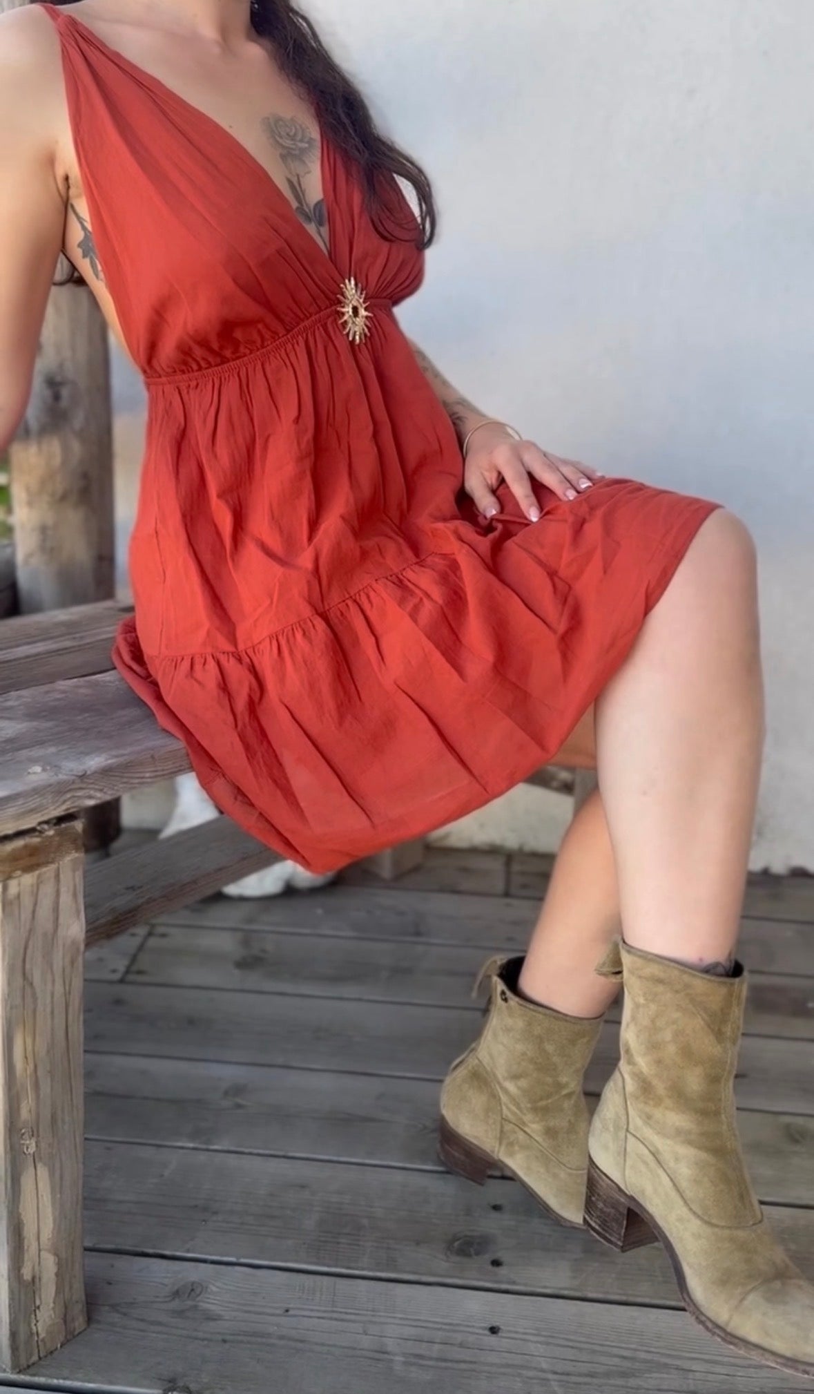 Robe broche SUMMER • Terracotta