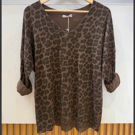 Pull fin Juliette - Imprimé Léopard