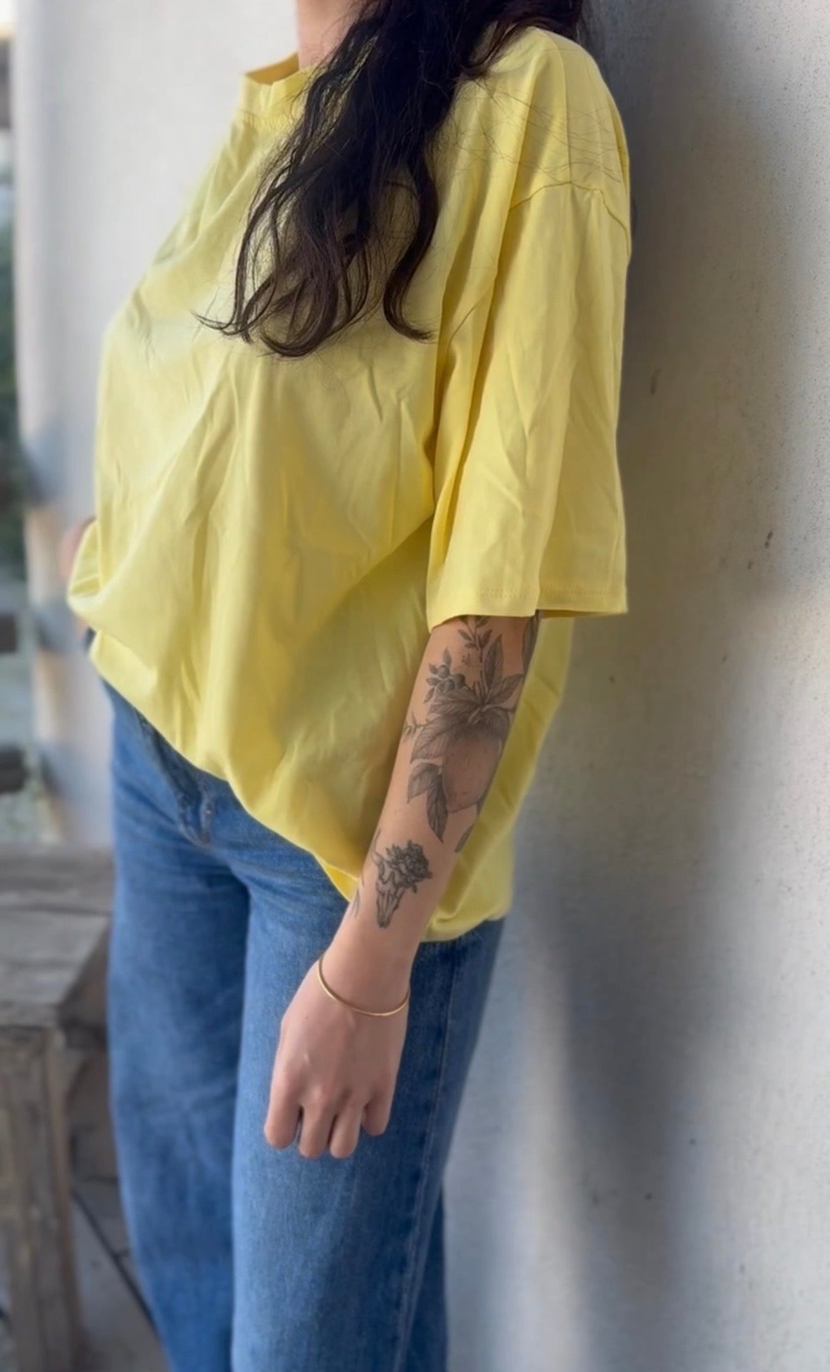 T-shirt LOVE • coeur dentelle jaune
