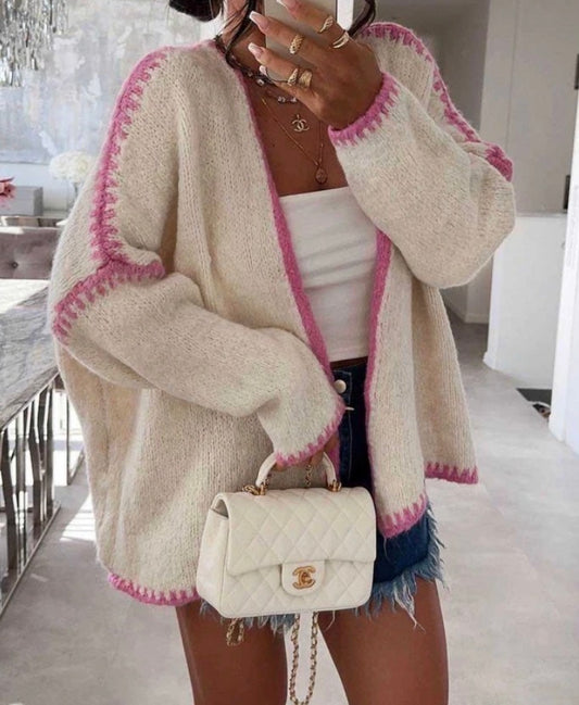 Gilet oversize • écru rose