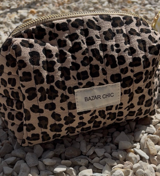 Trousse de toilette BAZAR CHIC • léopard matelassé