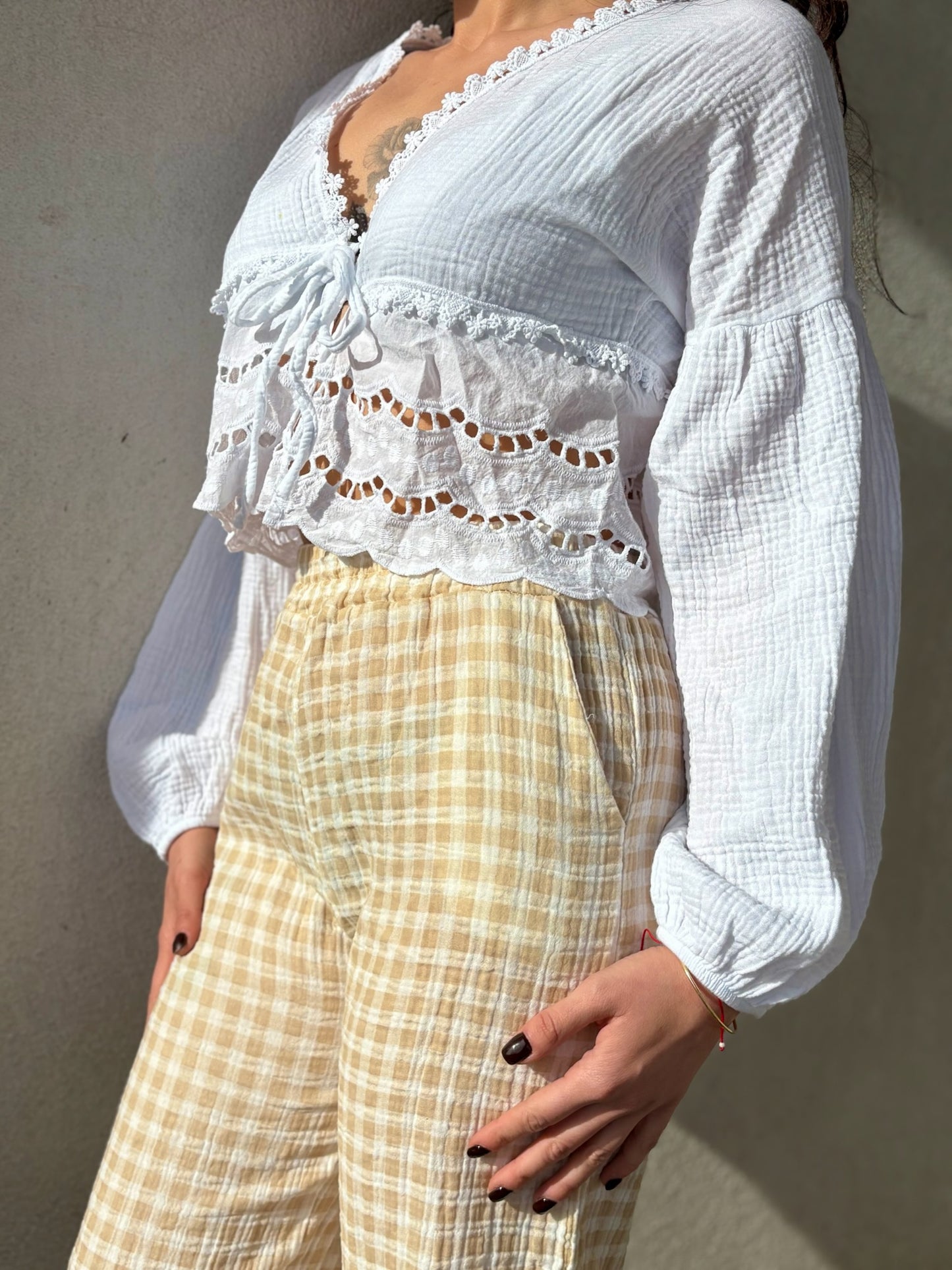 Pantalon PALERMO • Vichy beige