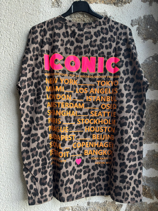 T-shirt ICONIC léopard oversize