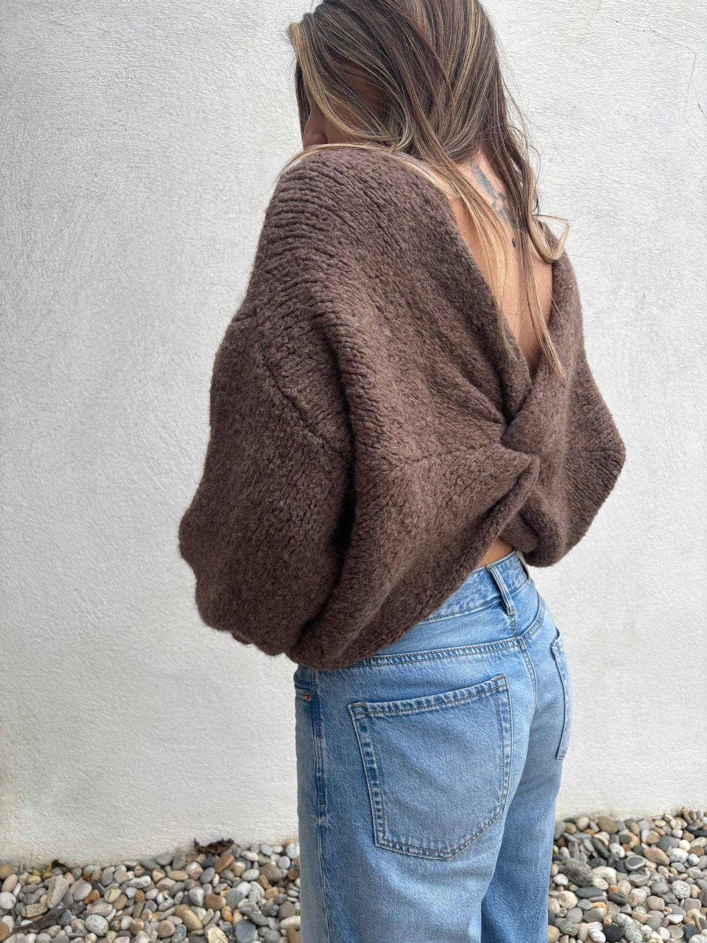 Pull torsadé Luna - noisette