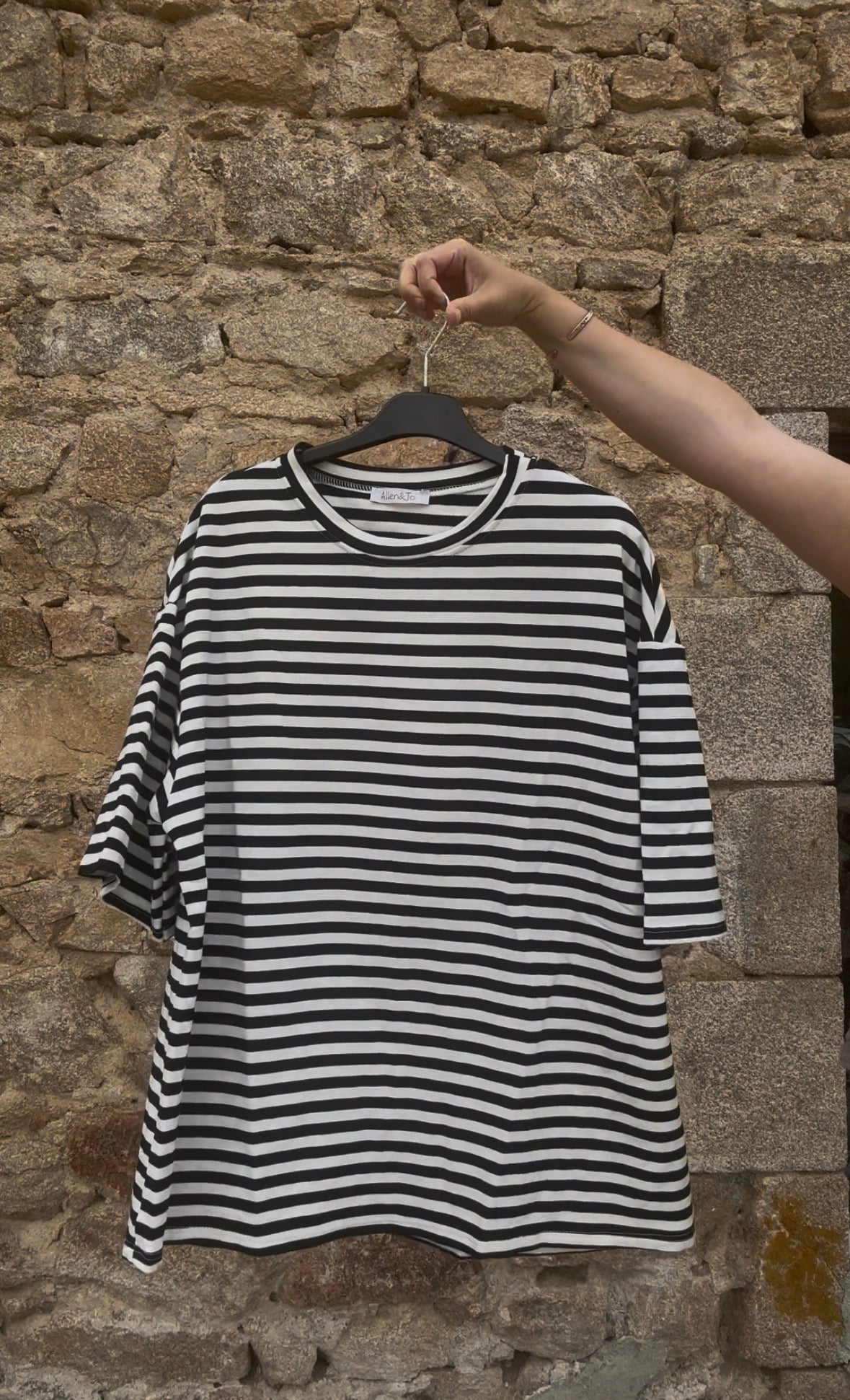T-shirt MARINIÈRE • Dos nu cœur - noir & blanc