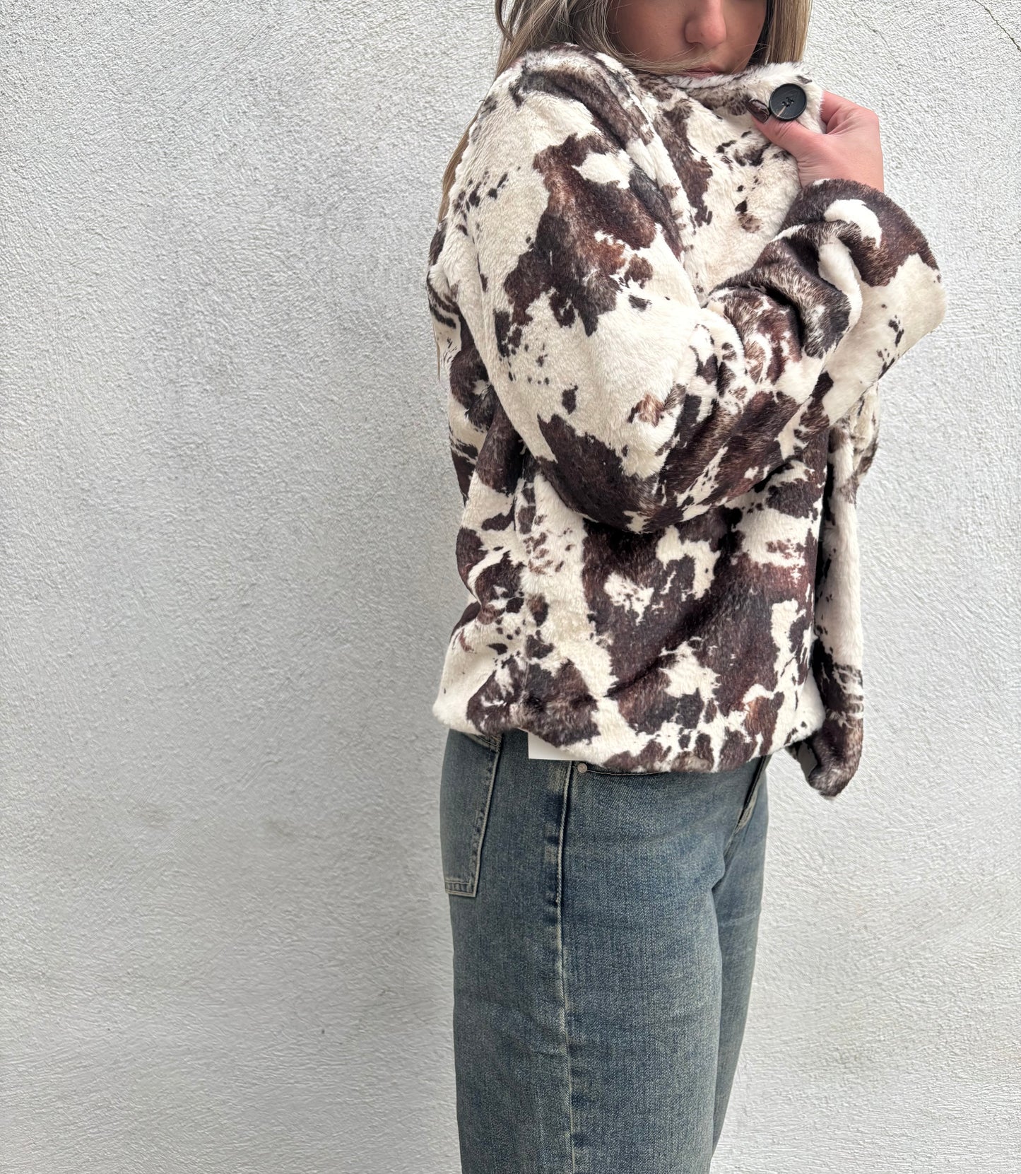 Manteau Marguerite - Fourrure synthétique imprimée vache