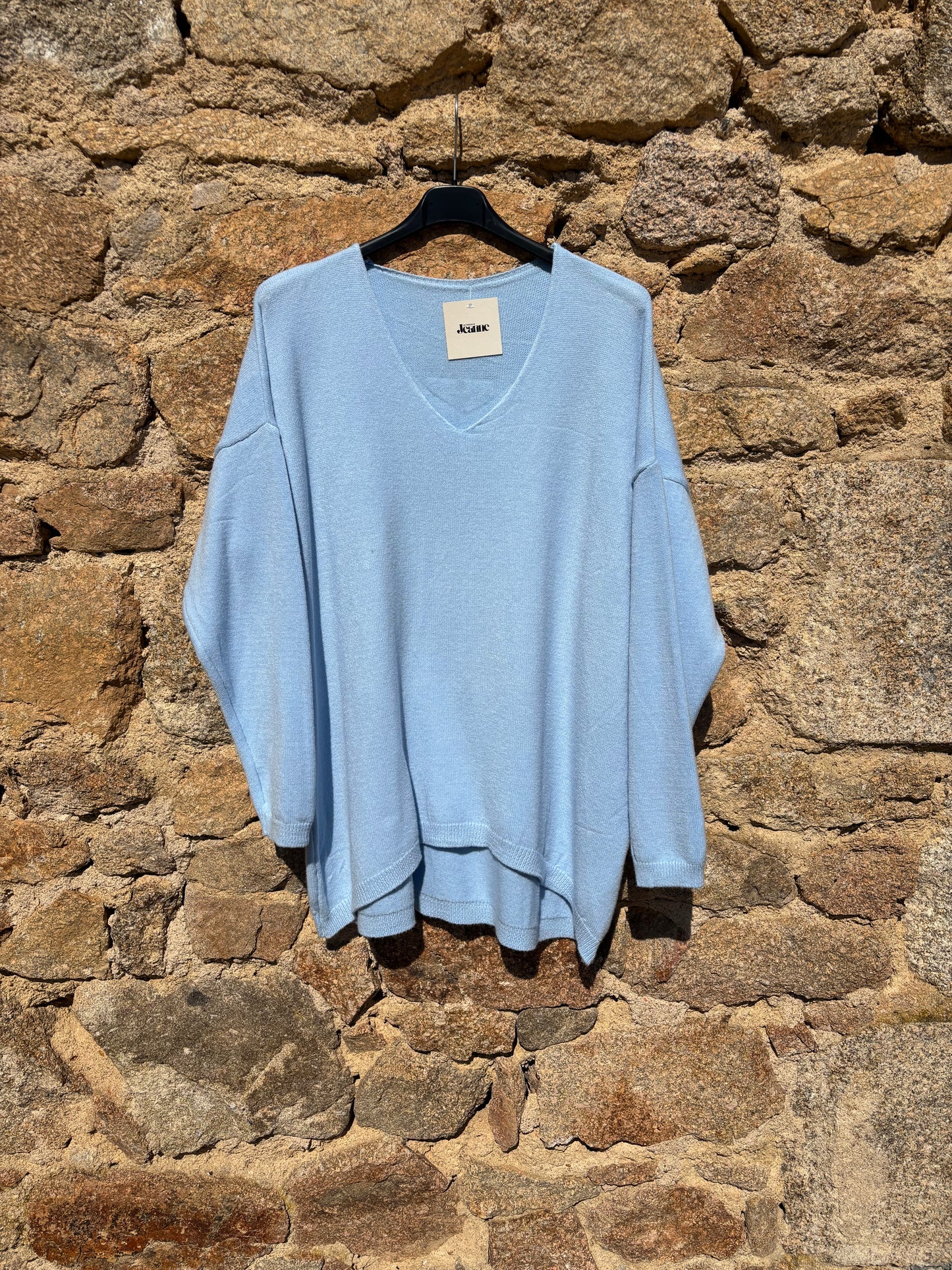 Pull oversize Good Vibes - Bleu ciel