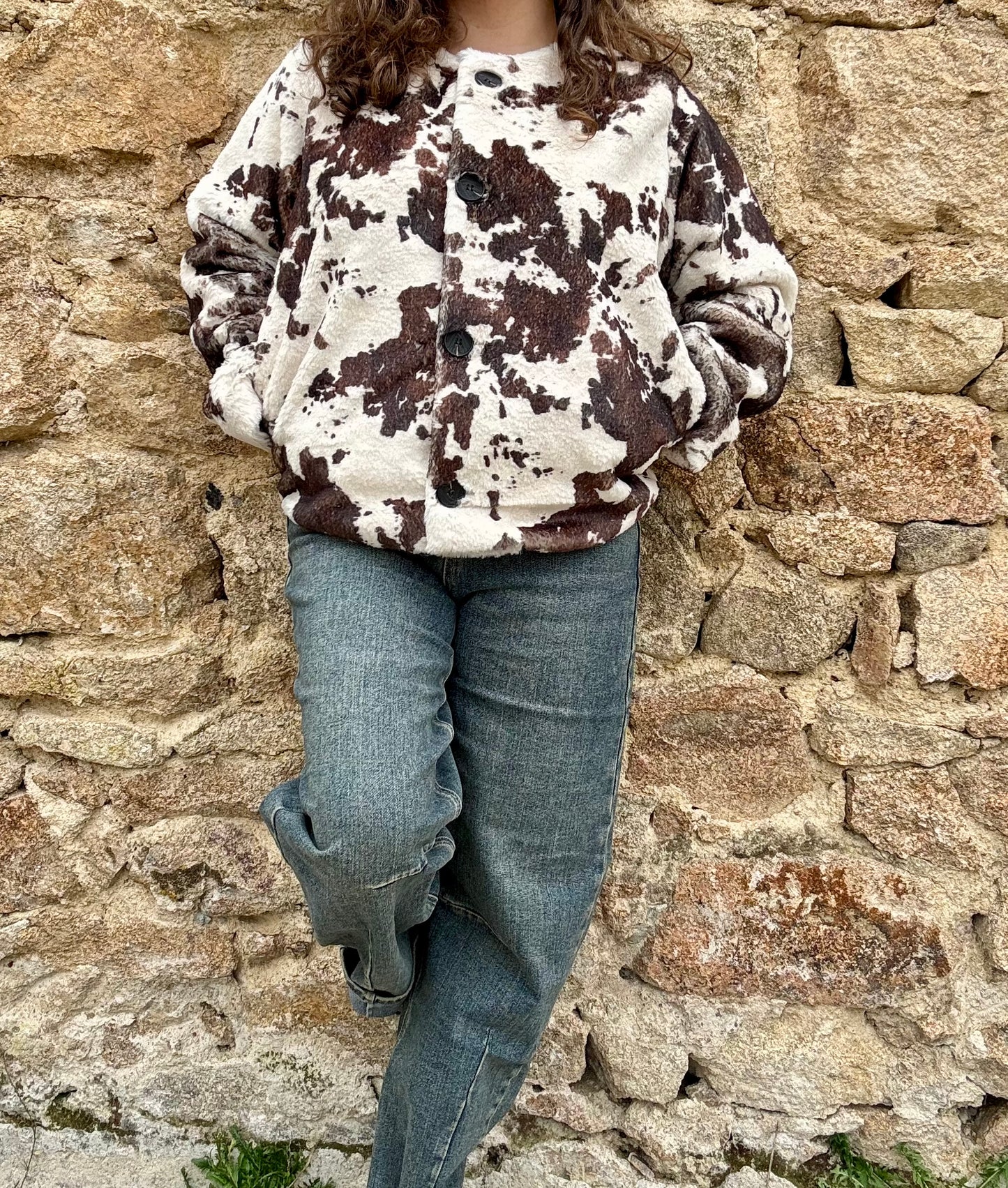 Manteau Marguerite - Fourrure synthétique imprimée vache