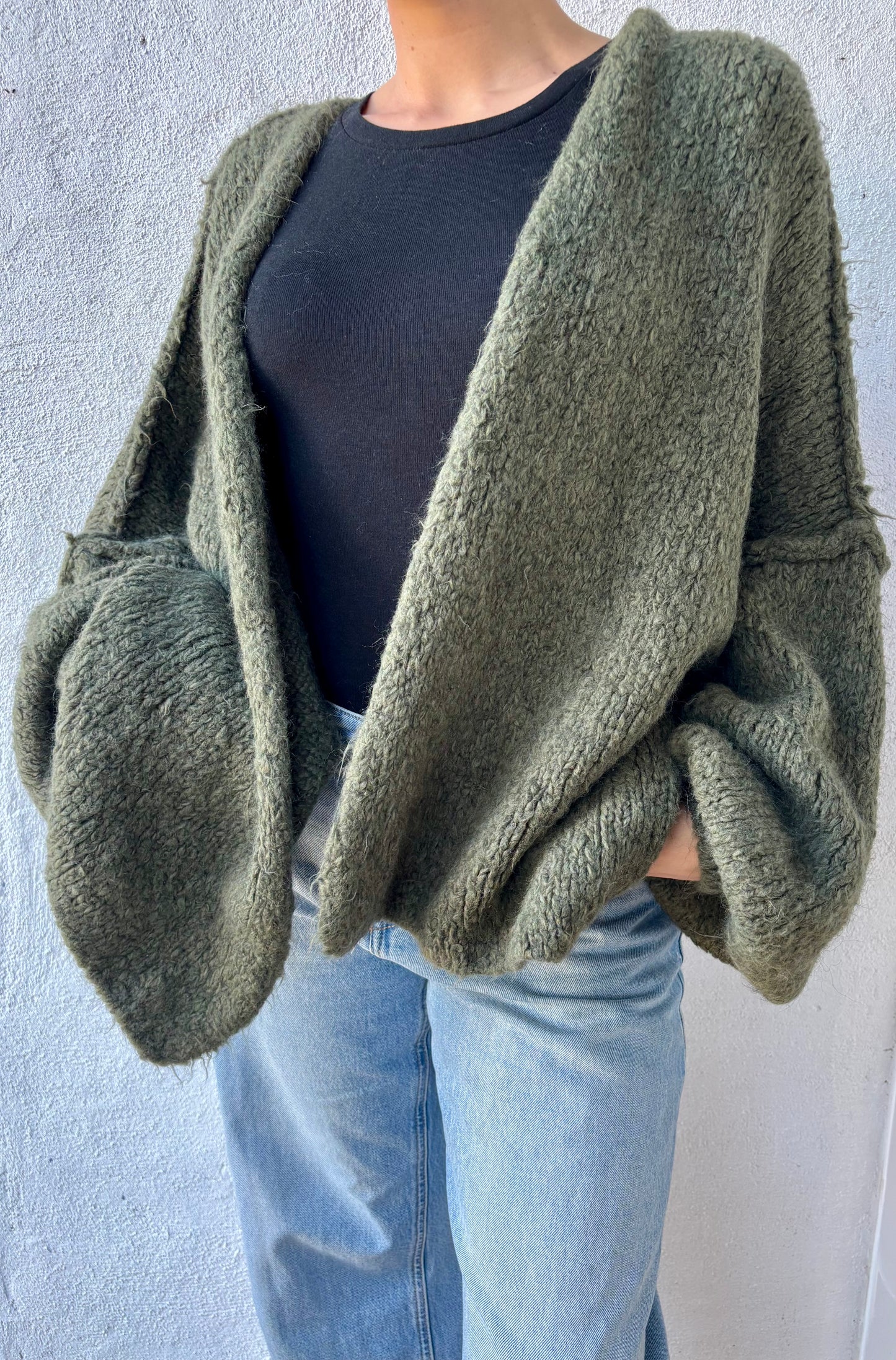 Gilet oversize à coutures extérieures Zoé - kaki