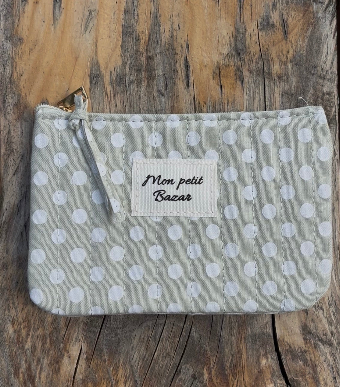 Petite pochette BAZAR • pois vert