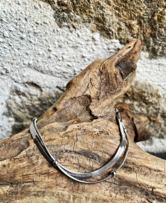 Siena – Bracelet Deux Rangs Argenté