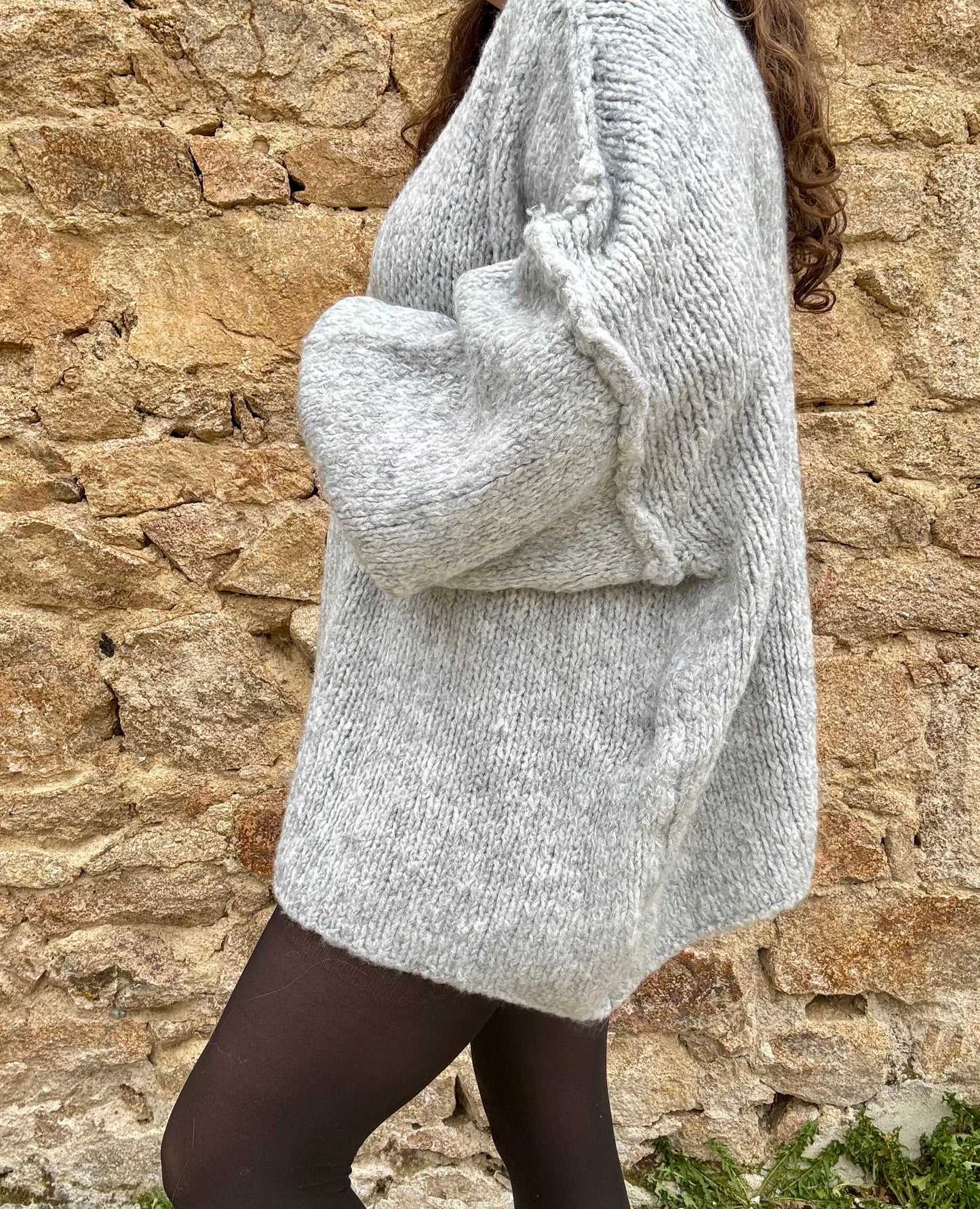 Pull oversize Manon - gris clair