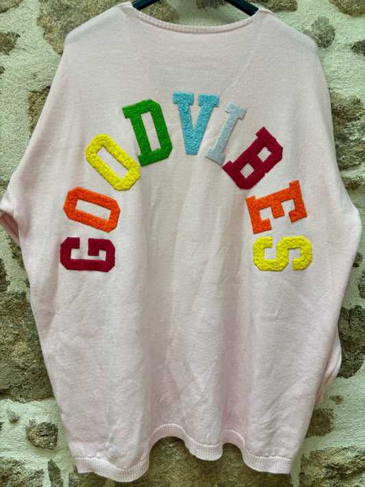 Pull oversize Good Vibes - Blush