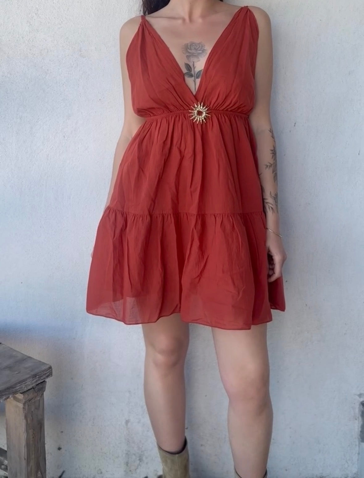 Robe broche SUMMER • Terracotta