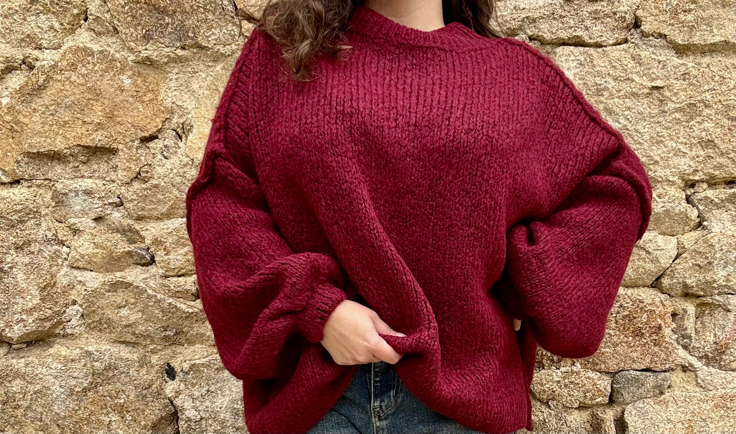 Pull oversize Manon - Bordeaux