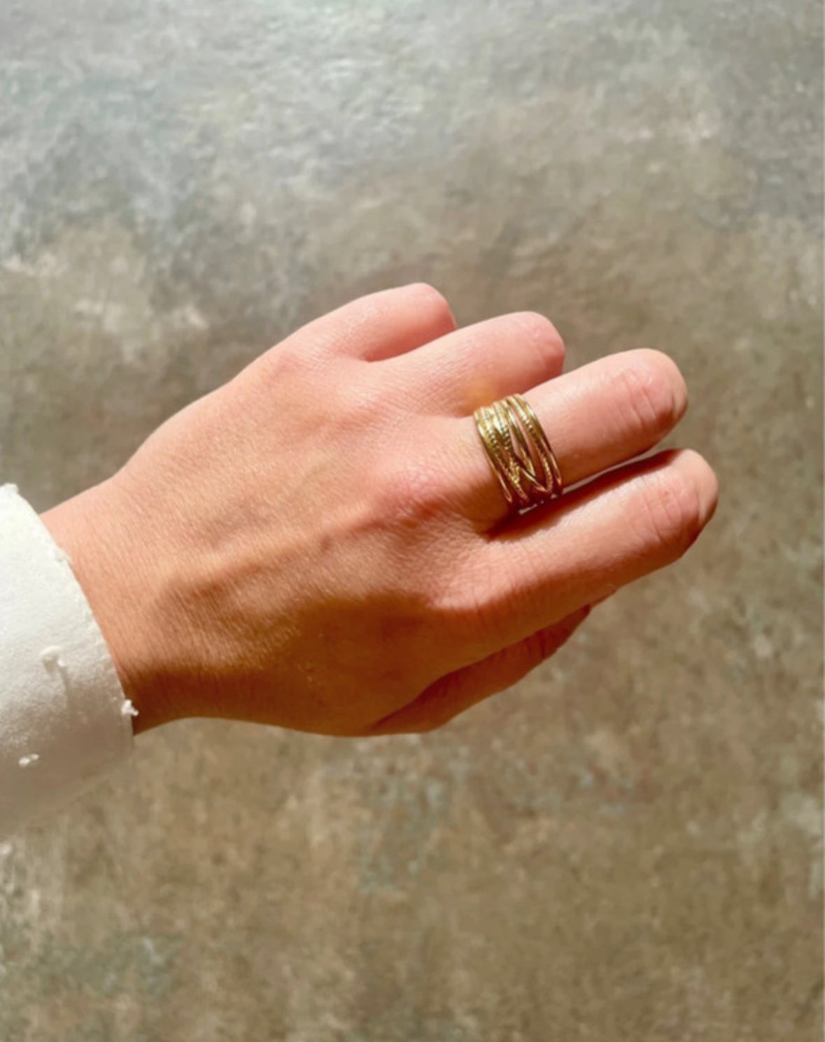 Dalia – Bague Multi-Anneaux Dorée