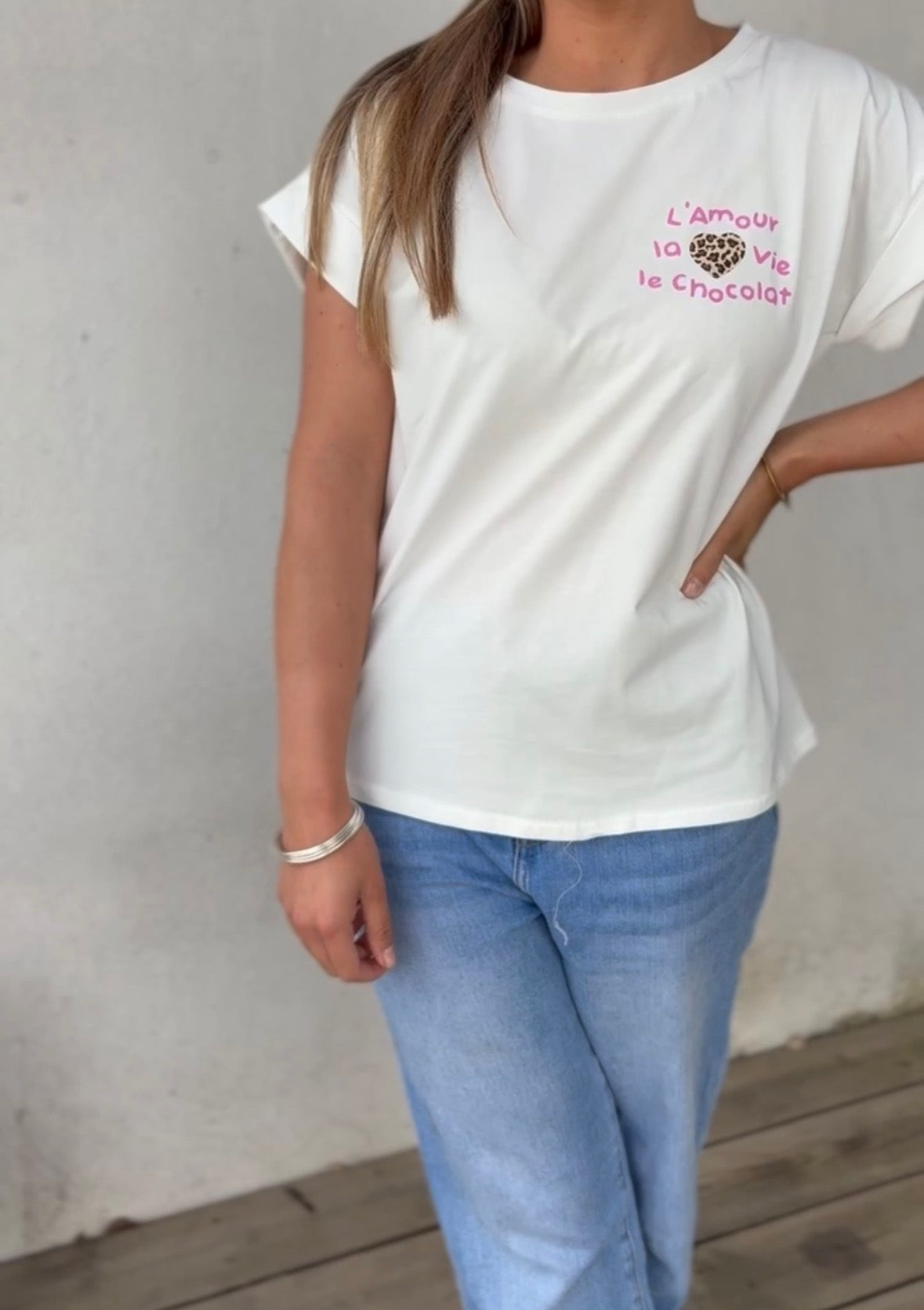 T-shirt Amour vie & chocolat • léopard