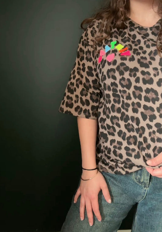 T-shirt Vintage 🩷 léopard oversize