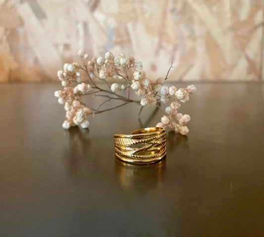 Dalia – Bague Multi-Anneaux Dorée