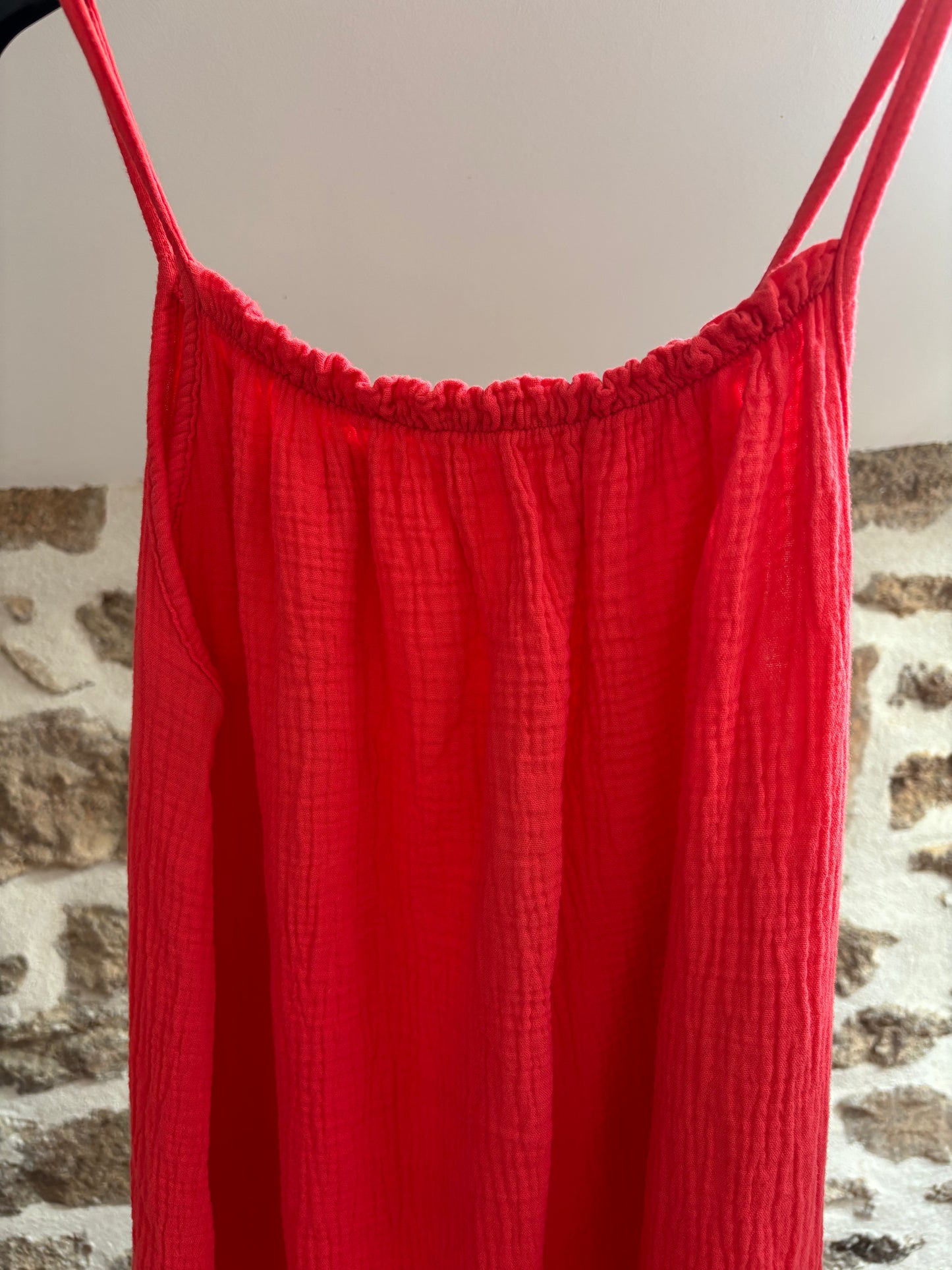 Robe longue • gaze de coton corail