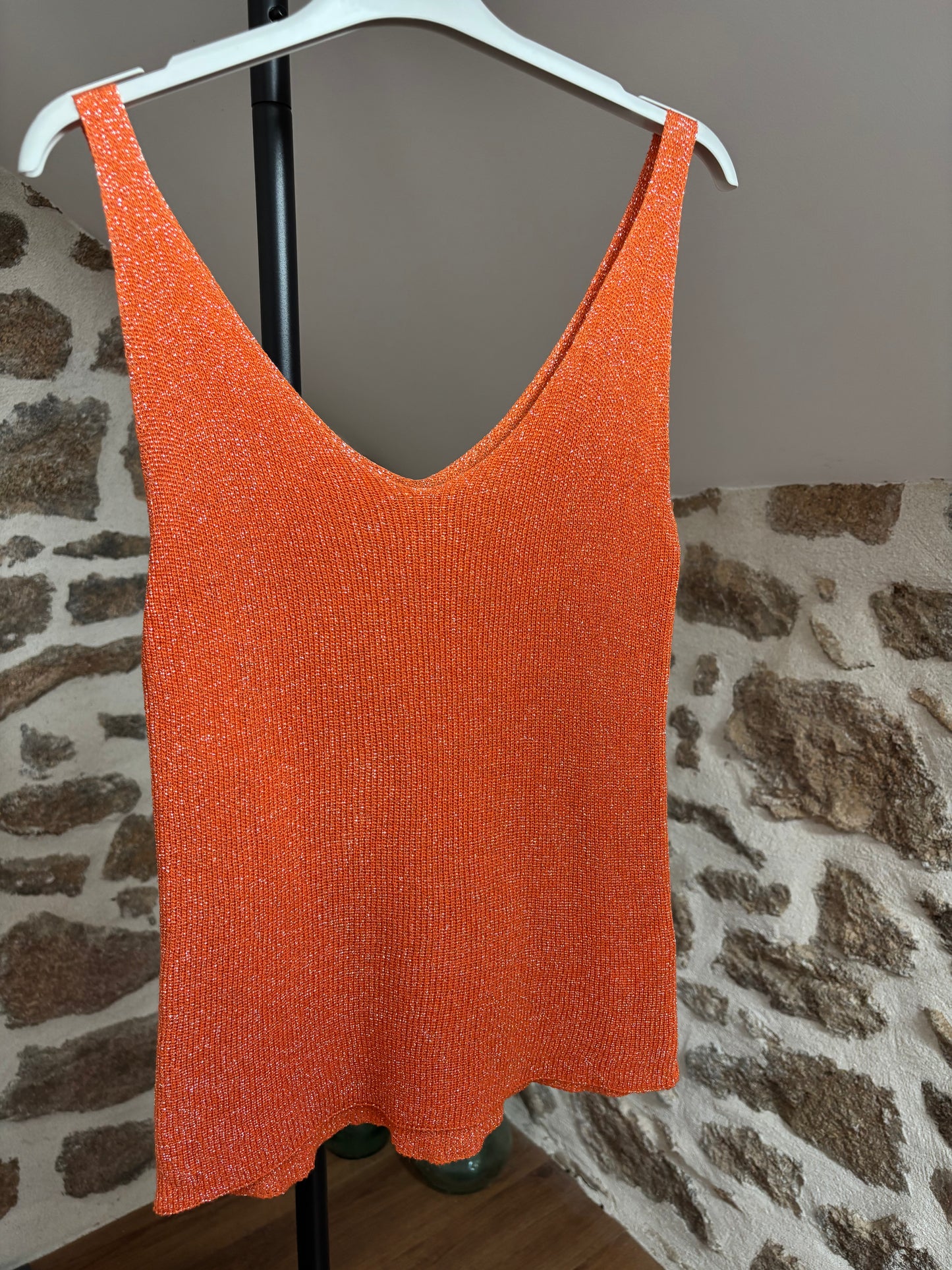 Débardeur pailleté • Orange