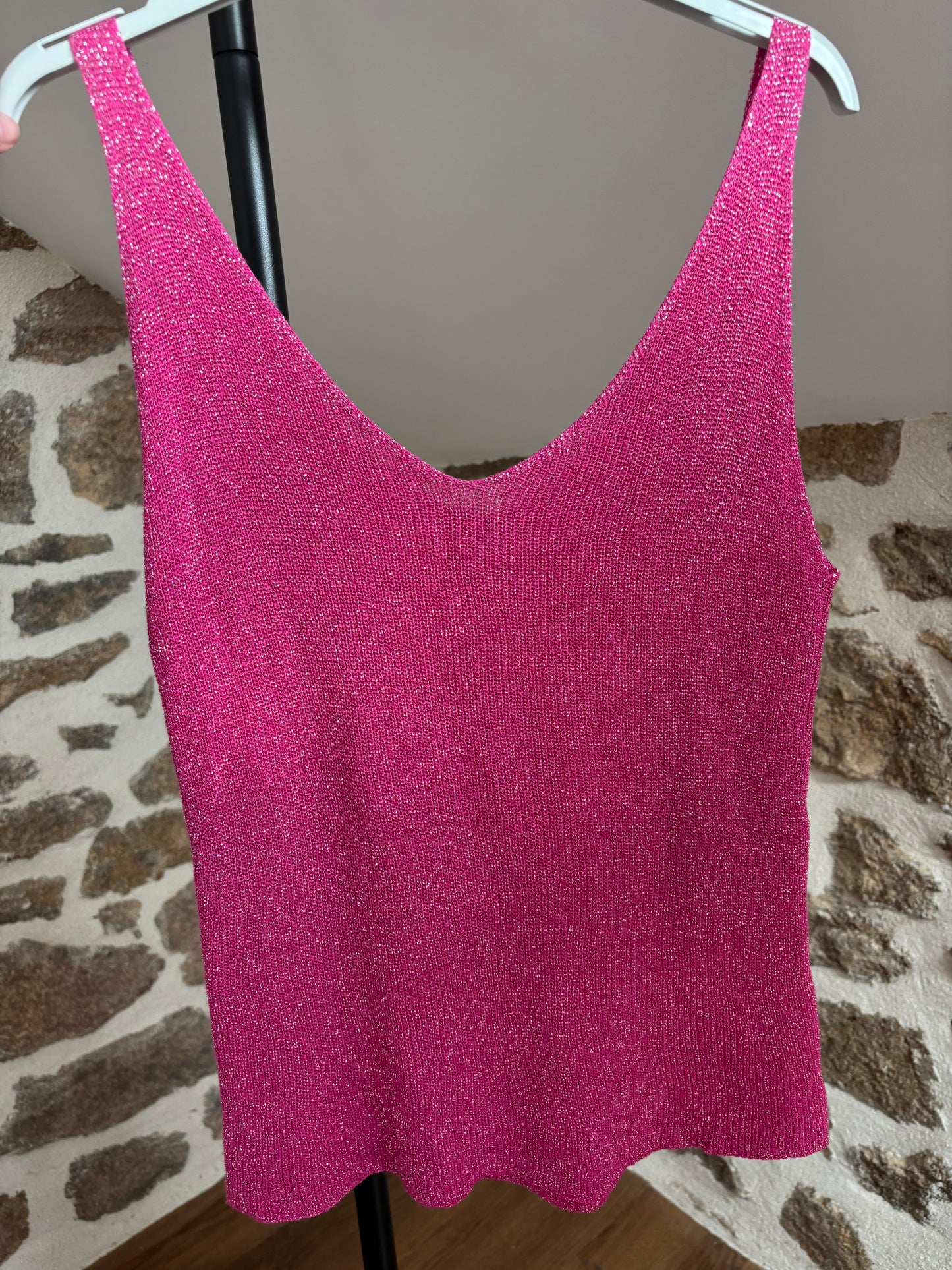 Débardeur pailleté • fuchsia