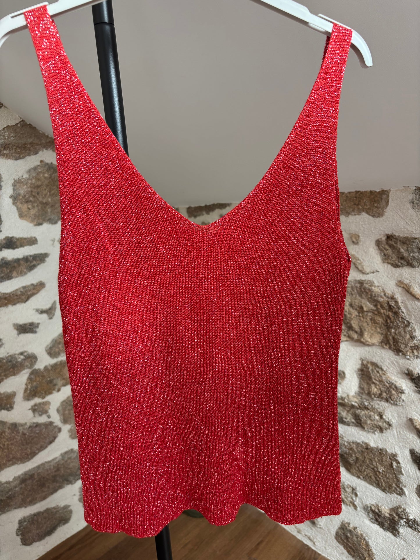 Débardeur pailleté • rouge