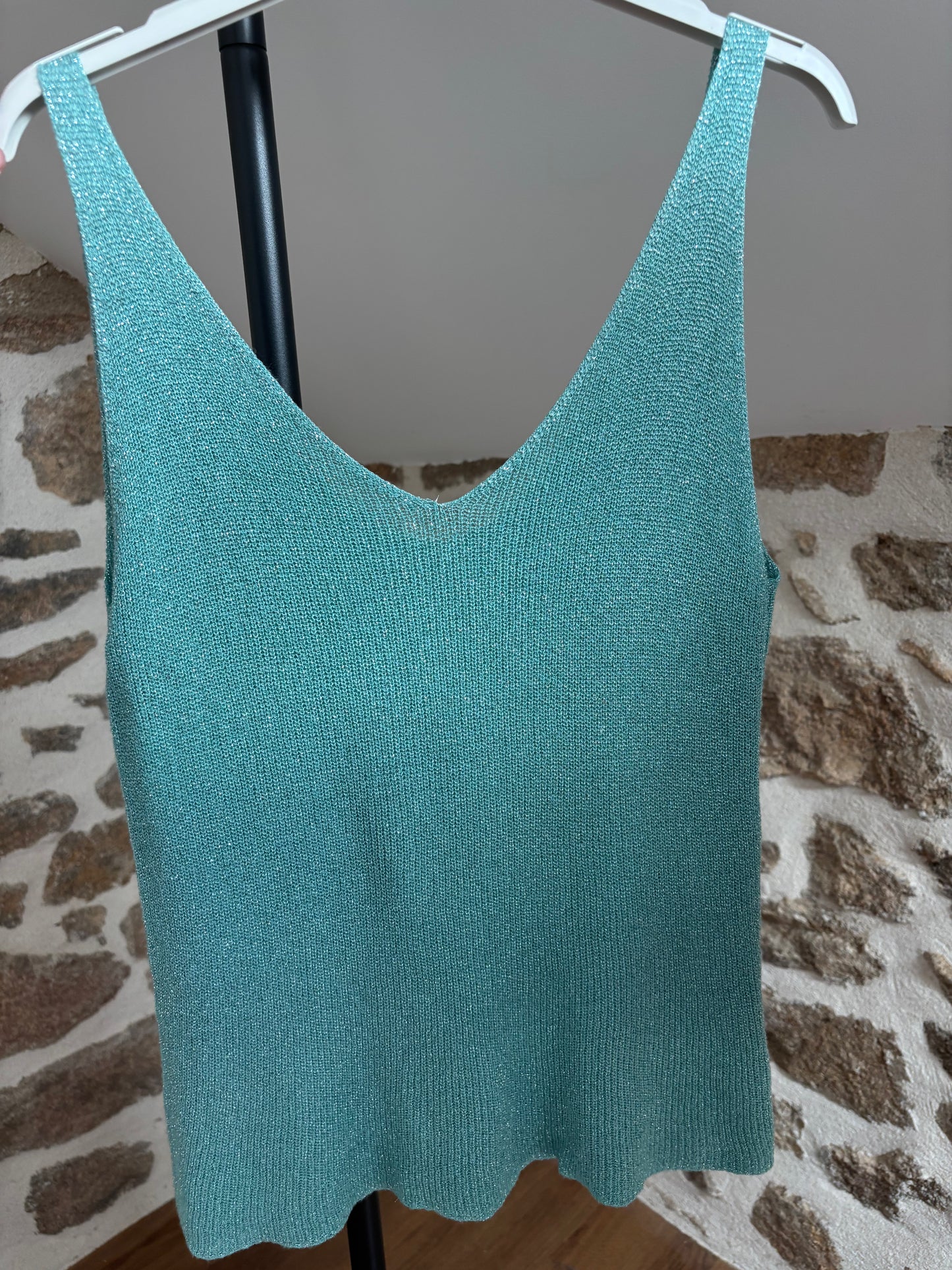 Débardeur pailleté • turquoise