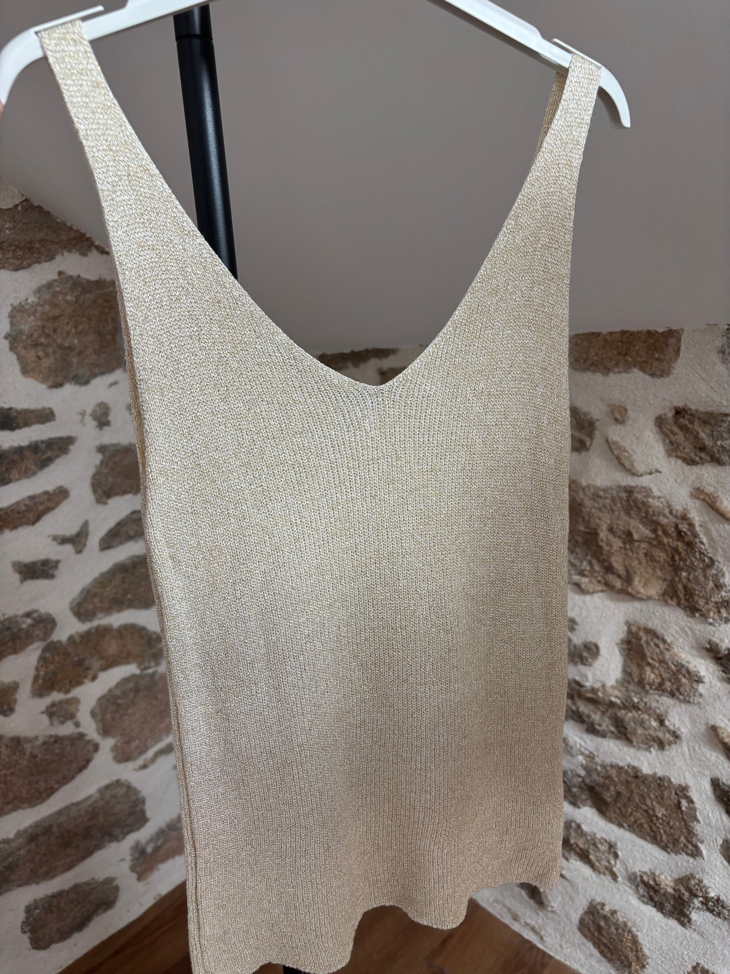 Débardeur pailleté • beige