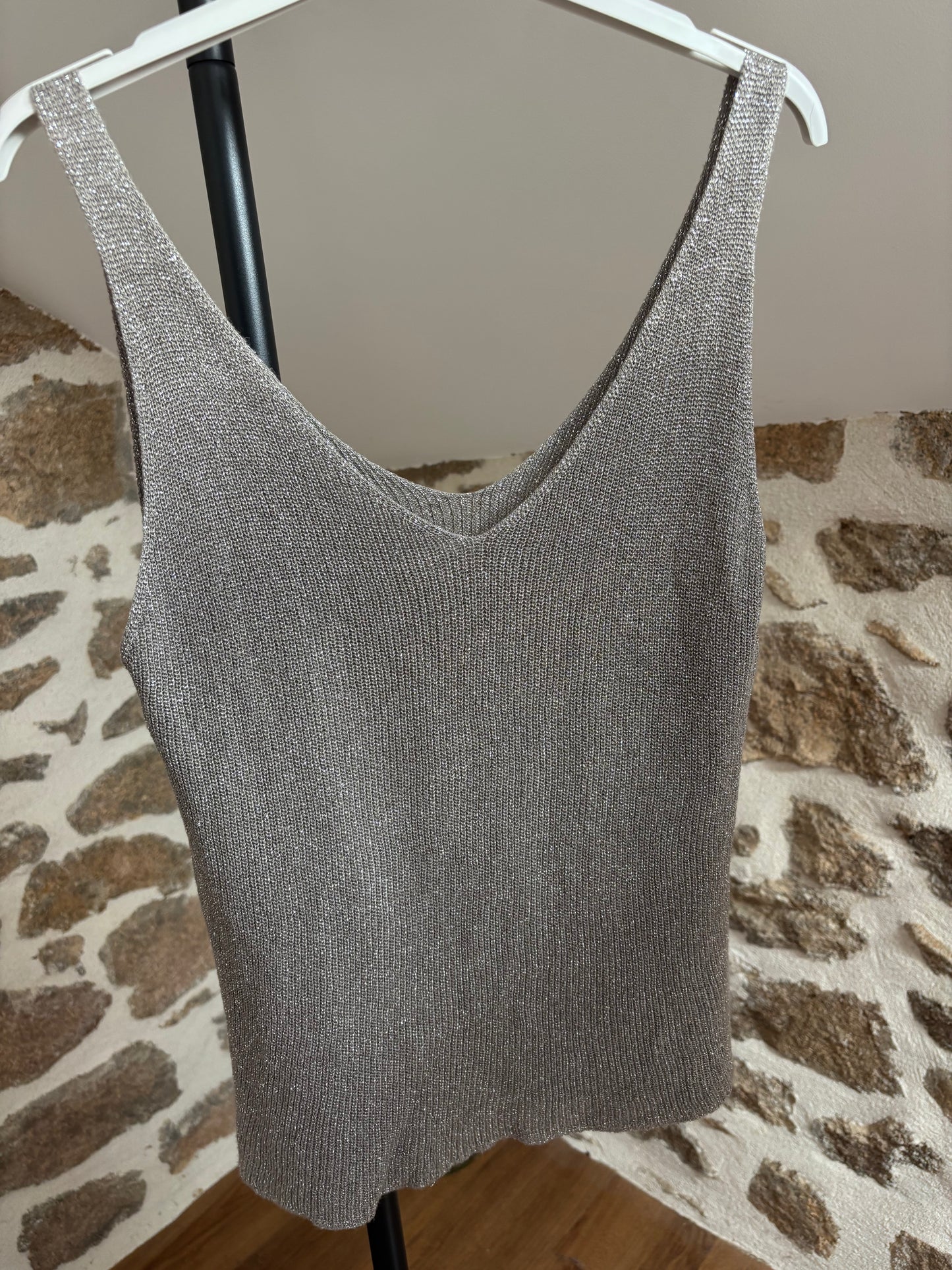Débardeur pailleté • Taupe