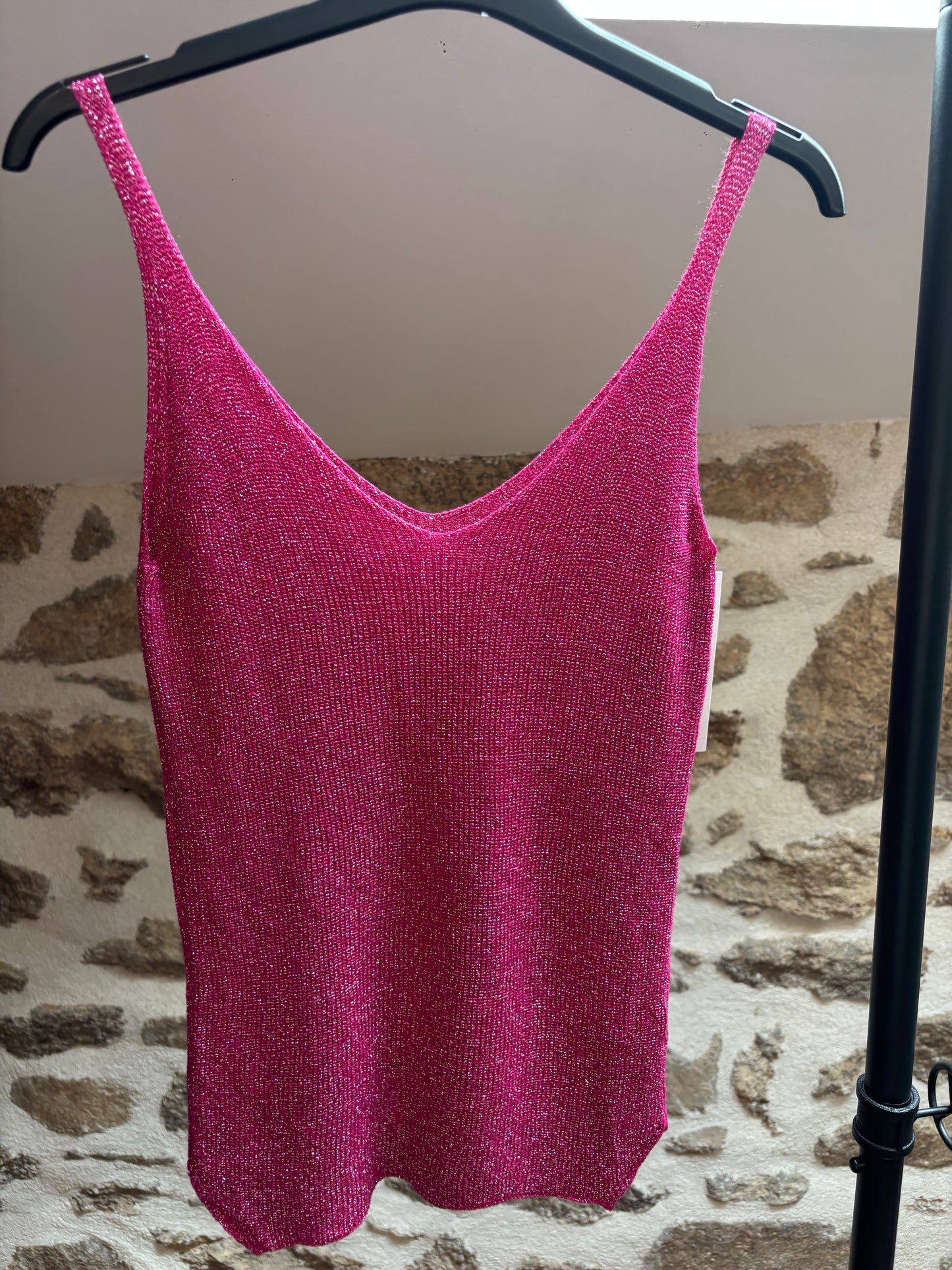 Débardeur pailleté • fuchsia
