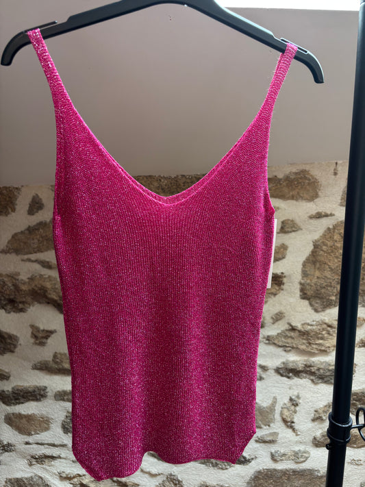 Débardeur pailleté • fuchsia